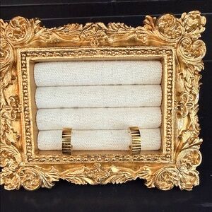 Elegant Gold Ornate Huggie Earrings